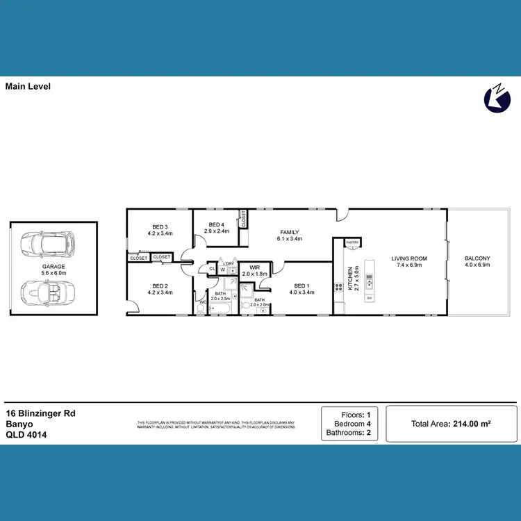 Floorplan of Homely house listing, 16 Blinzinger Road, Banyo QLD 4014