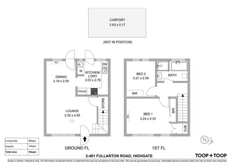 Floorplan of Homely unit listing, 2/481 Fullarton Road, Highgate SA 5063