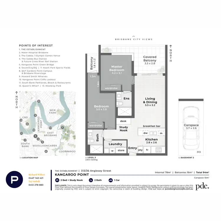 Floorplan of Homely unit listing, 313/36 Anglesey Street, Kangaroo Point QLD 4169