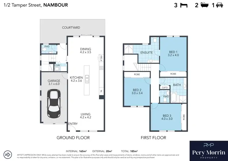 Floorplan of Homely townhouse listing, 1/2 Tamper Street, Nambour QLD 4560