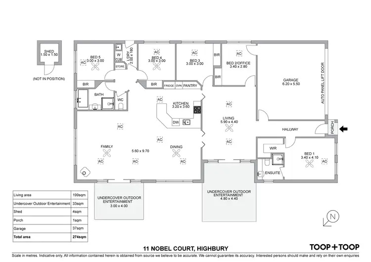 Floorplan of Homely house listing, 11 Nobel Court, Highbury SA 5089