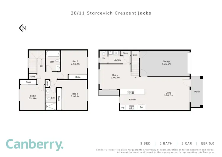 Floorplan of Homely townhouse listing, 28/11 Starcevich Crescent, Jacka ACT 2914