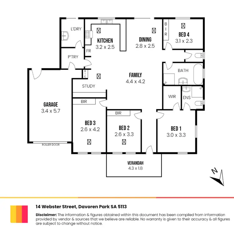 Floorplan of Homely house listing, 14 Webster Street, Davoren Park SA 5113