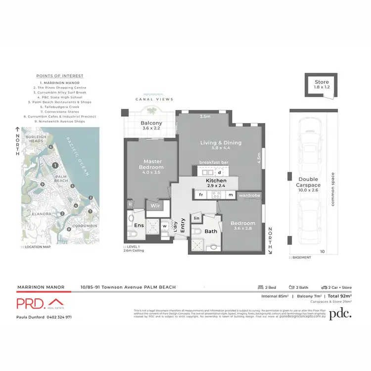 Floorplan of Homely unit listing, 10/85-91 Townson Avenue, Palm Beach QLD 4221