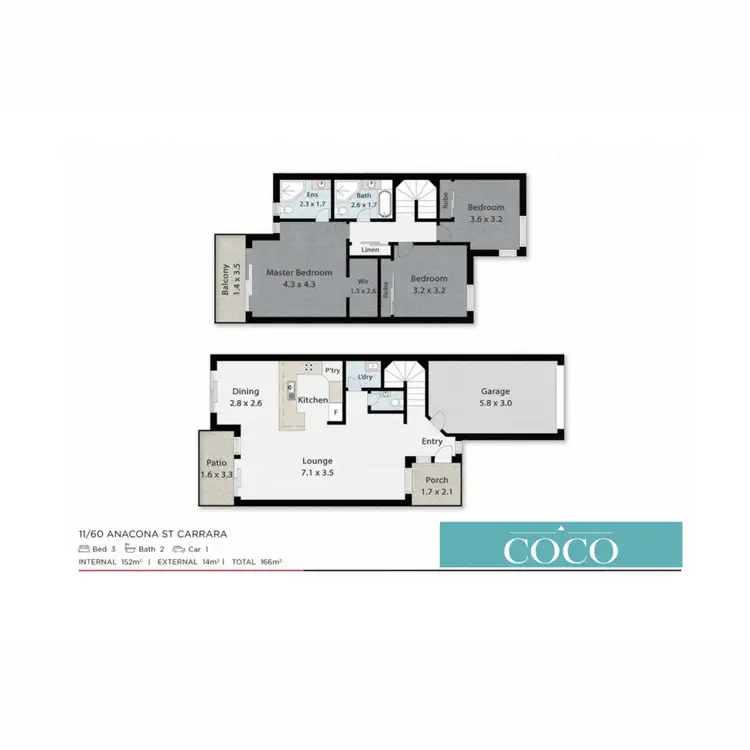 Floorplan of Homely townhouse listing, 11/60 Ancona Street, Carrara QLD 4211