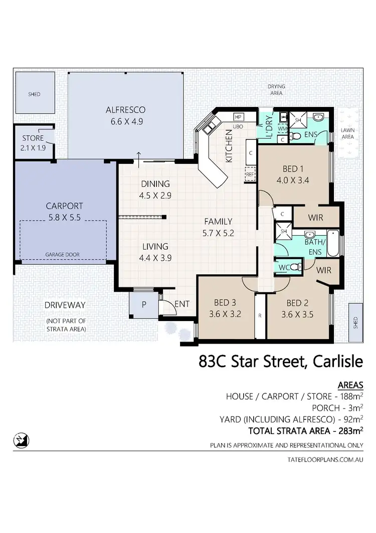 Floorplan of Homely villa listing, 83C Star Street, Carlisle WA 6101