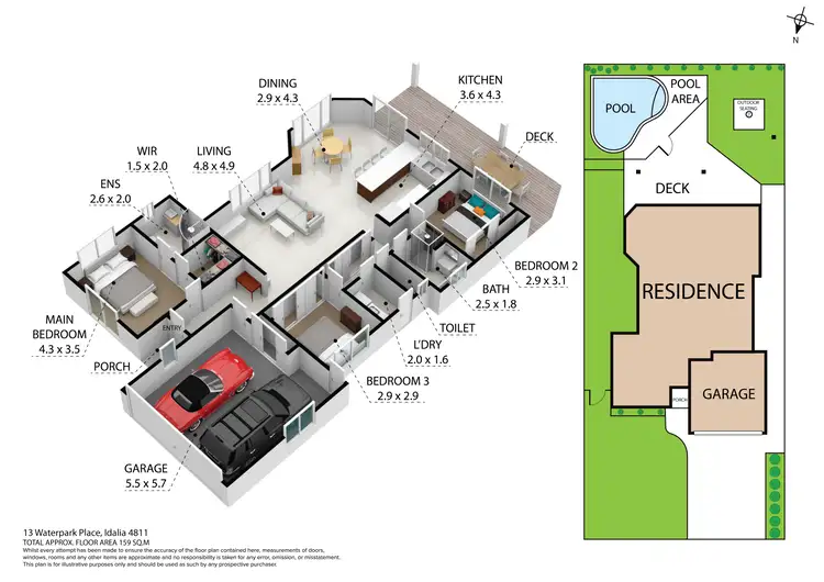 Floorplan of Homely house listing, 13 Waterpark Place, Idalia QLD 4811