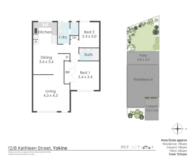 Floorplan of Homely villa listing, 12/8 Kathleen Street, Yokine WA 6060