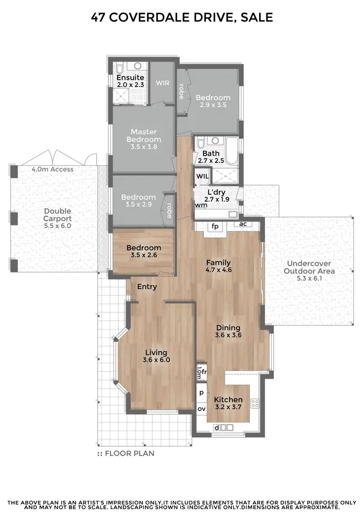 Floorplan of Homely house listing, 47 Coverdale Drive, Sale VIC 3850
