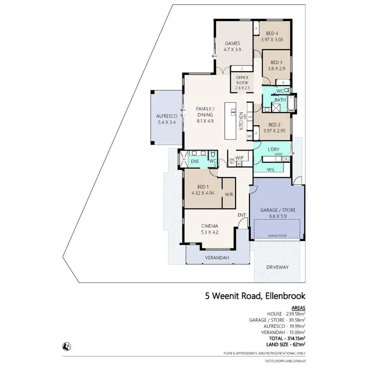 Floorplan of Homely house listing, 5 Weenit Road, Ellenbrook WA 6069