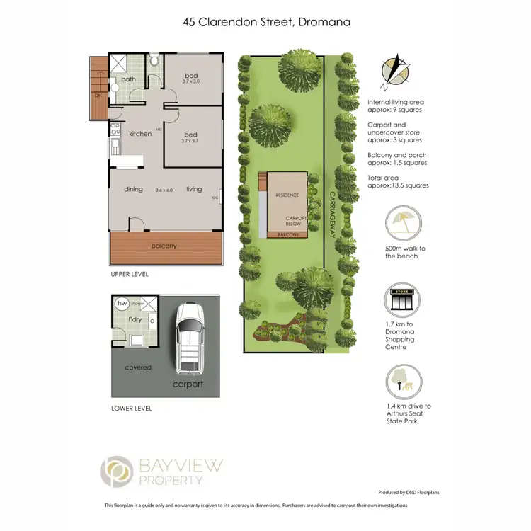 Floorplan of Homely house listing, 45 Clarendon Street, Dromana VIC 3936
