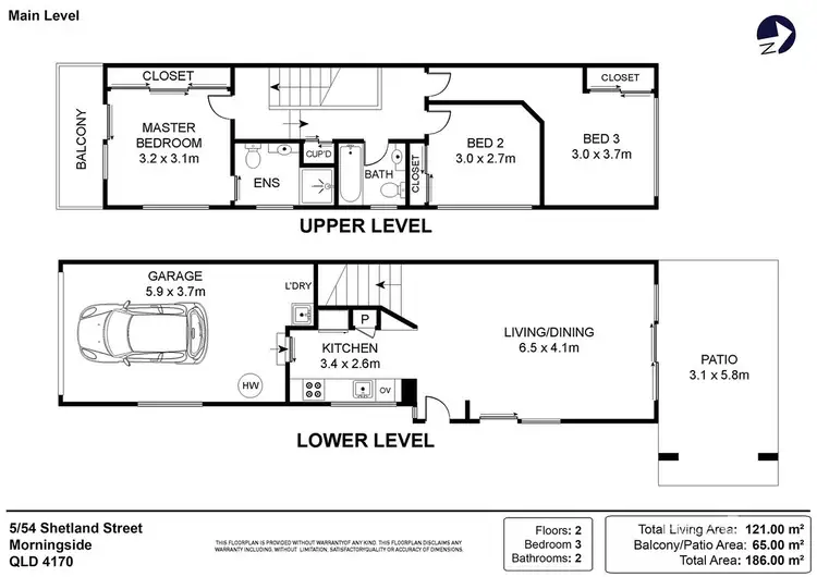Floorplan of Homely townhouse listing, 5/54 Shetland Street, Morningside QLD 4170