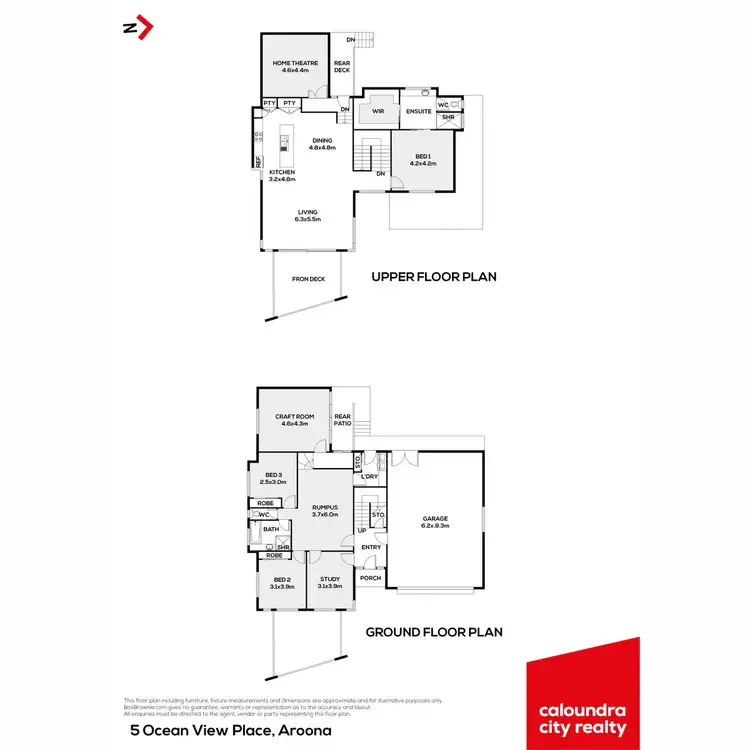 Floorplan of Homely house listing, 5 Ocean View Place, Aroona QLD 4551