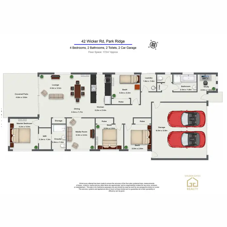 Floorplan of Homely house listing, 42 Wicker Road, Park Ridge QLD 4125