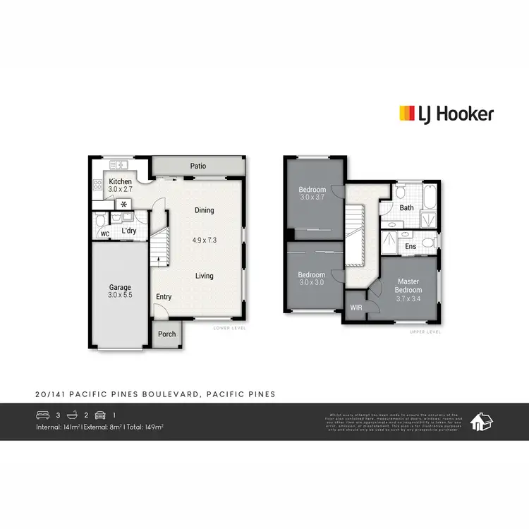 Floorplan of Homely townhouse listing, 20/141 Pacific Pines Boulevard, Pacific Pines QLD 4211