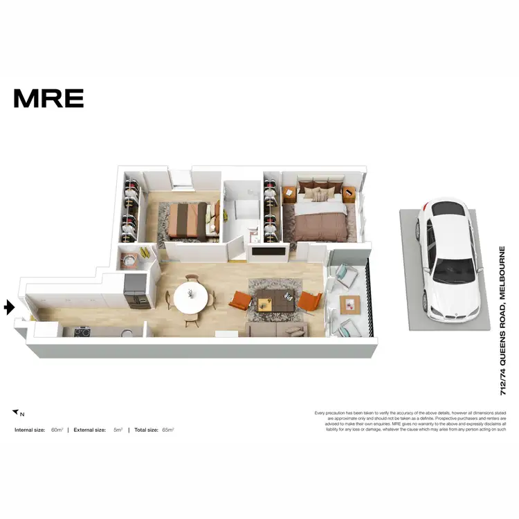 Floorplan of Homely apartment listing, 712/74 Queens Road, Melbourne VIC 3004