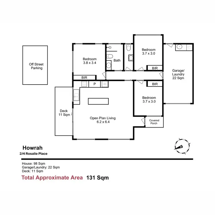 Floorplan of Homely villa listing, 2/4 Rosalie Place, Howrah TAS 7018