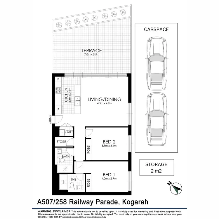 Floorplan of Homely apartment listing, A507/258 Railway Parade, Kogarah NSW 2217