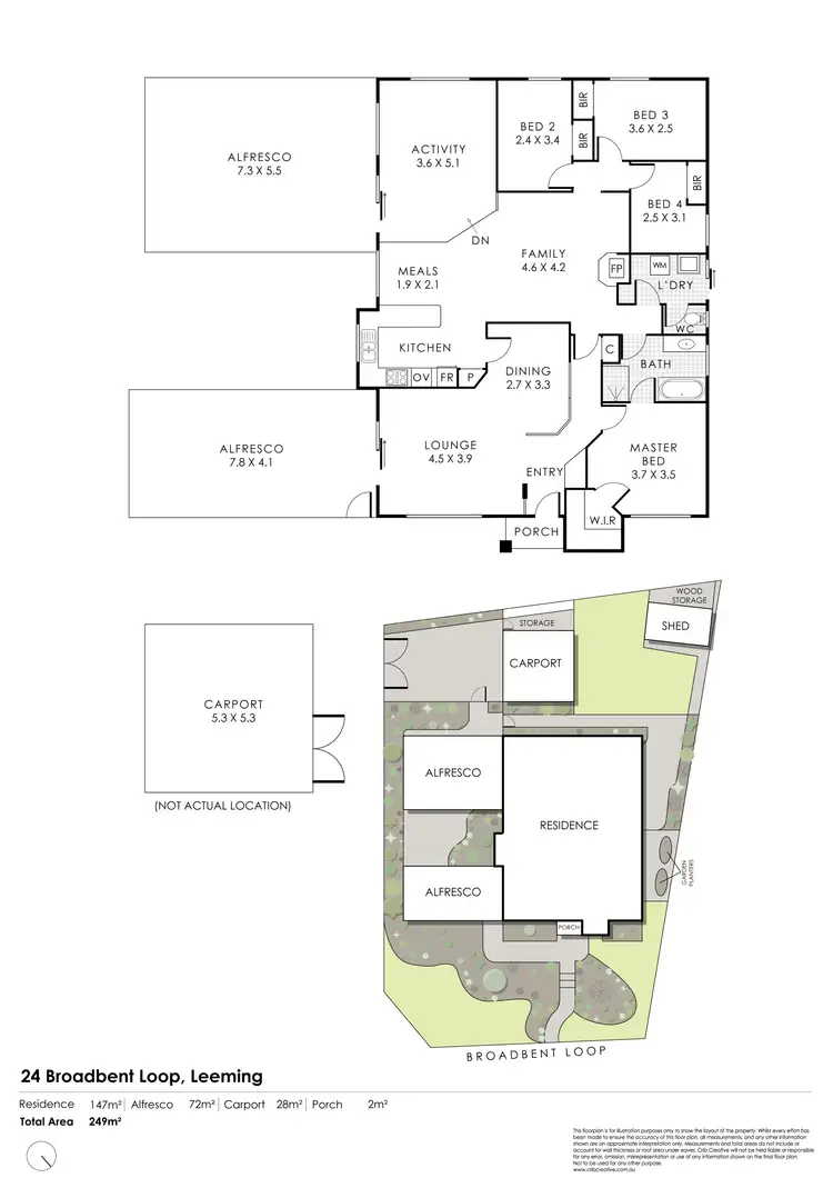 Floorplan of Homely house listing, 24 Broadbent Loop, Leeming WA 6149