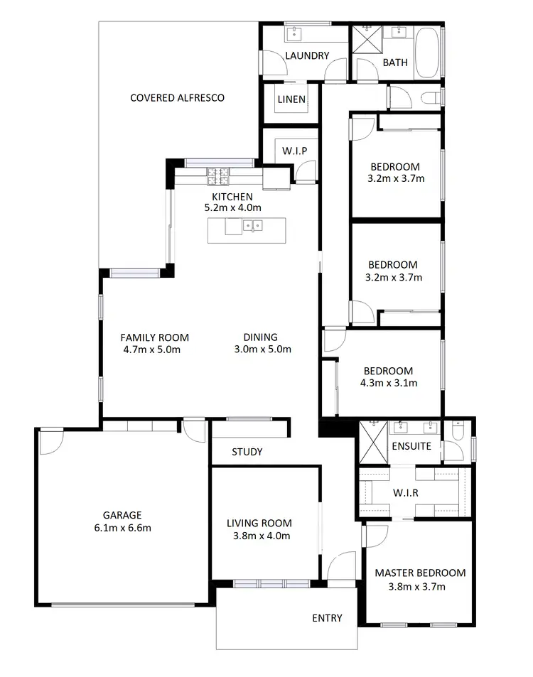 Floorplan of Homely house listing, 24 Lanning Street, Baranduda VIC 3691