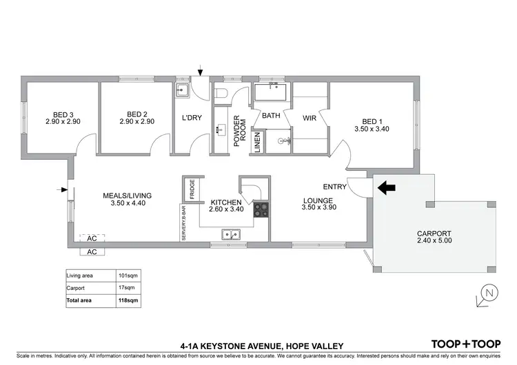 Floorplan of Homely unit listing, 4/1A Keystone Avenue, Hope Valley SA 5090