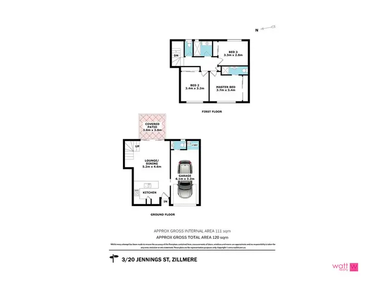 Floorplan of Homely townhouse listing, 3/20 Jennings Street, Zillmere QLD 4034