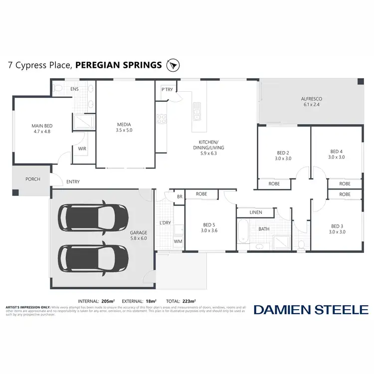 Floorplan of Homely house listing, 7 Cypress Place, Peregian Springs QLD 4573