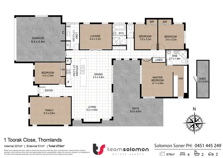 Floorplan of Homely house listing, 1 Toorak Close, Thornlands QLD 4164