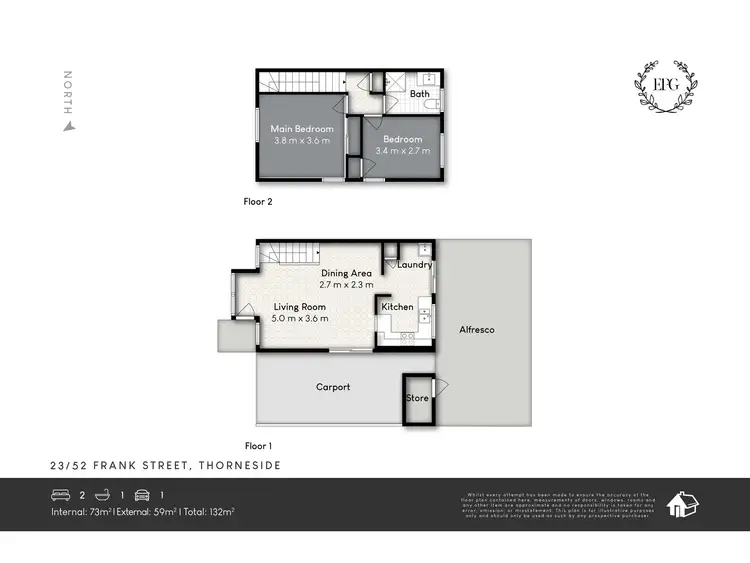 Floorplan of Homely townhouse listing, 23/52 Frank Street, Thorneside QLD 4158