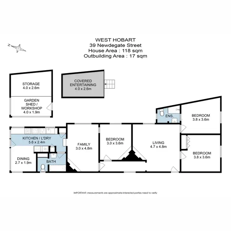 Floorplan of Homely house listing, 39 Newdegate Street, West Hobart TAS 7000