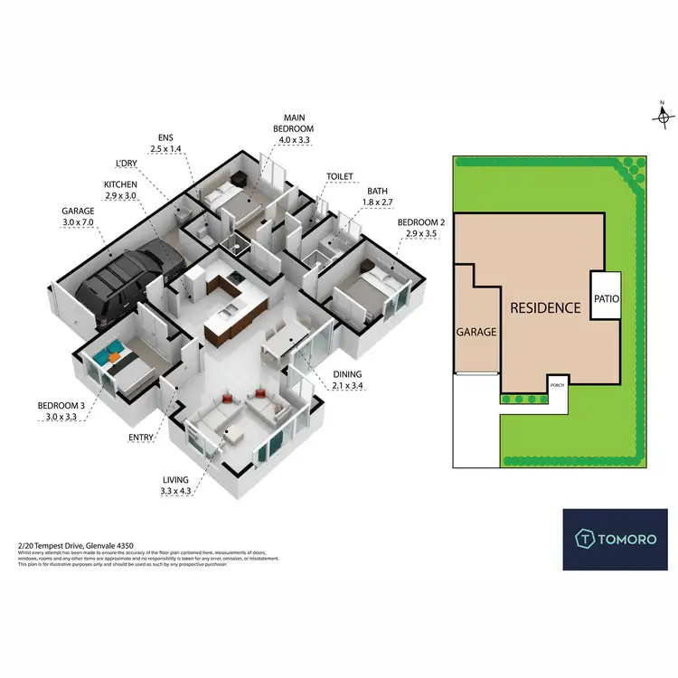 Floorplan of Homely unit listing, 2/20 Tempest Drive, Glenvale QLD 4350