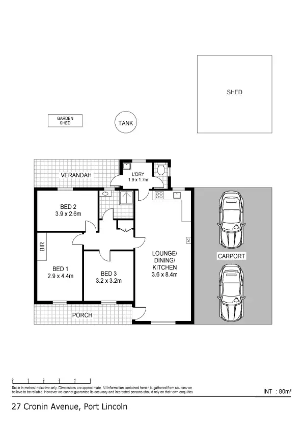 Floorplan of Homely semi-detached listing, 27 Cronin Avenue, Port Lincoln SA 5606