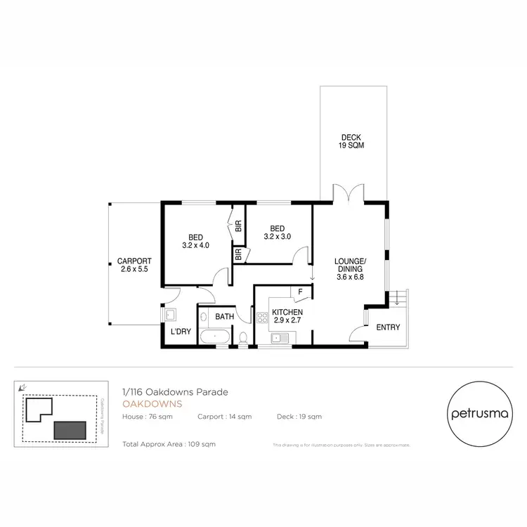 Floorplan of Homely unit listing, 1/116 Oakdowns Parade, Oakdowns TAS 7019