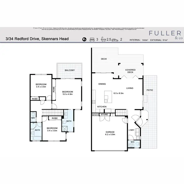 Floorplan of Homely townhouse listing, 3/34 Redford Drive, Skennars Head NSW 2478