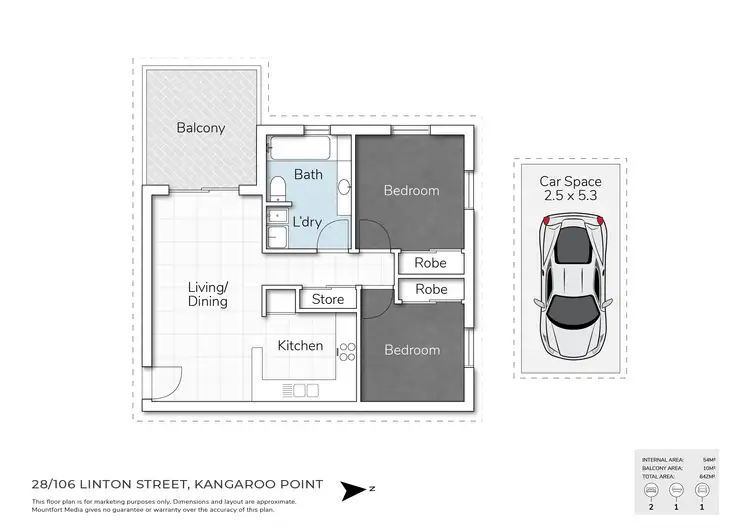 Floorplan of Homely apartment listing, 28/106 Linton Street, Kangaroo Point QLD 4169