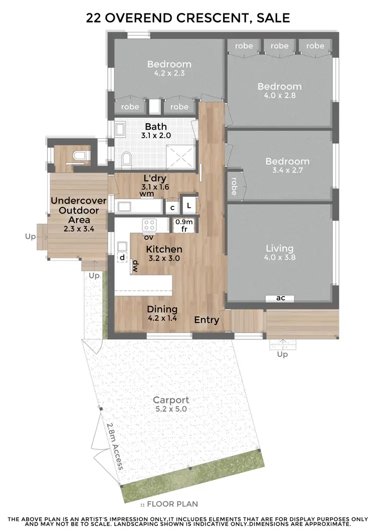 Floorplan of Homely house listing, 22 Overend Crescent, Sale VIC 3850