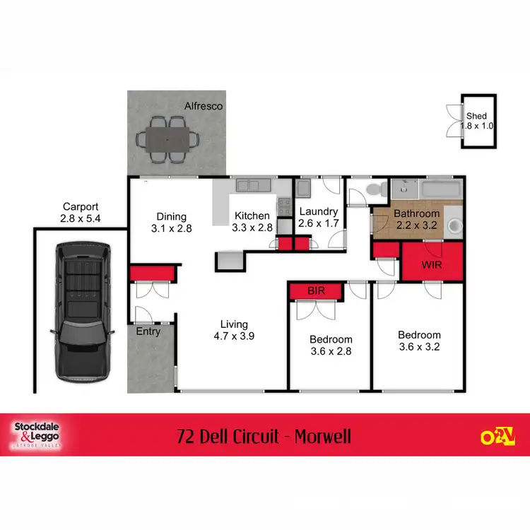 Floorplan of Homely unit listing, 72 Dell Circuit, Morwell VIC 3840