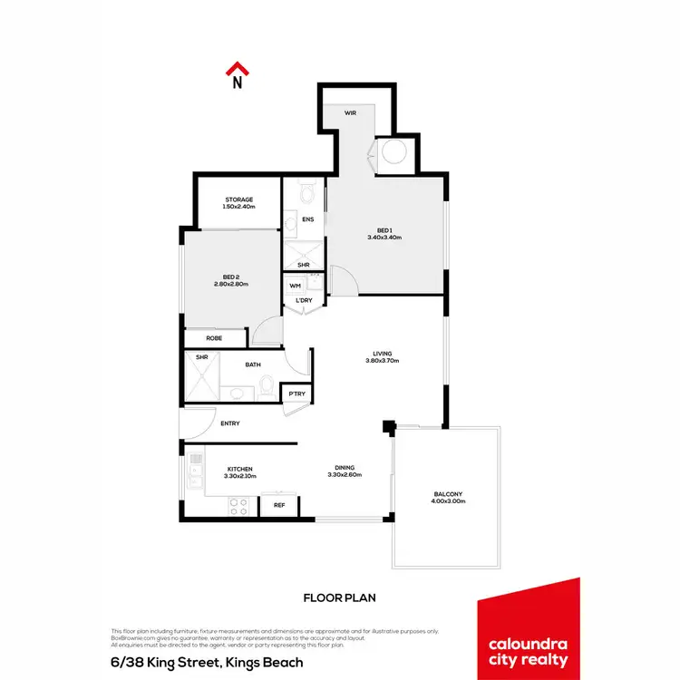 Floorplan of Homely unit listing, 6/38 King Street, Kings Beach QLD 4551