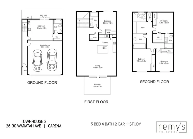 Floorplan of Homely townhouse listing, 3/26-30 Waratah Avenue, Carina QLD 4152