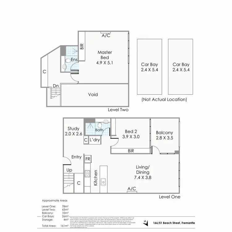 Floorplan of Homely apartment listing, 166/51 Beach Street, Fremantle WA 6160