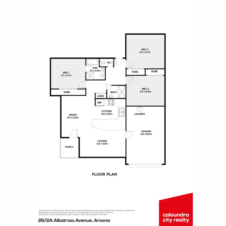 Floorplan of Homely villa listing, 26/2A Albatross Avenue, Aroona QLD 4551
