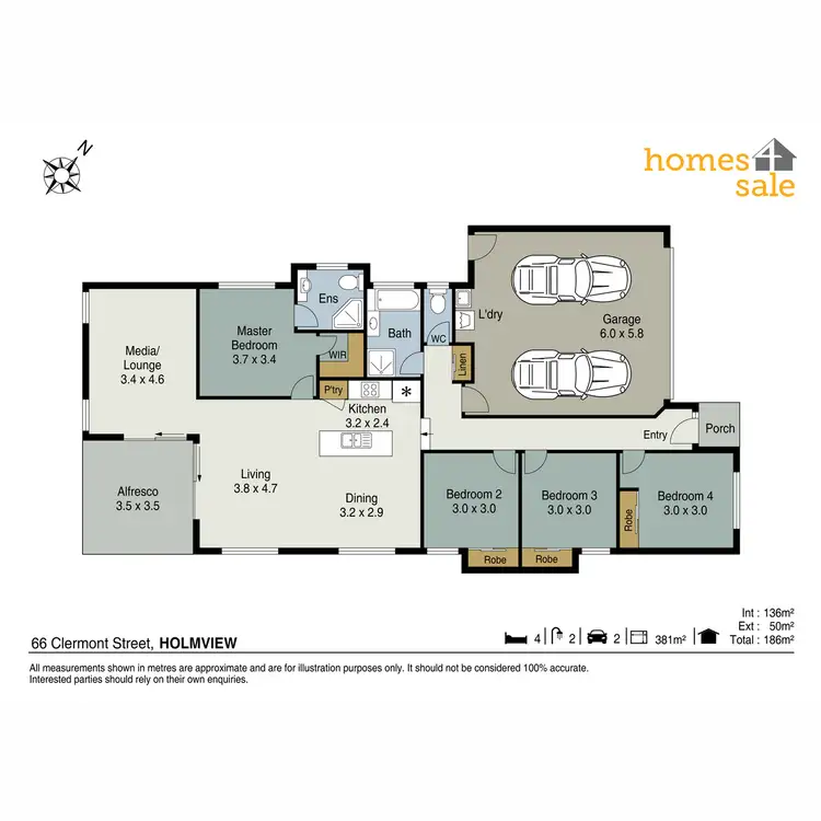Floorplan of Homely house listing, 66 Clermont Street, Holmview QLD 4207