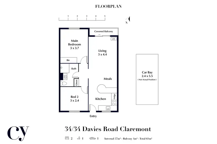 Floorplan of Homely apartment listing, 34/34 Davies Road, Claremont WA 6010