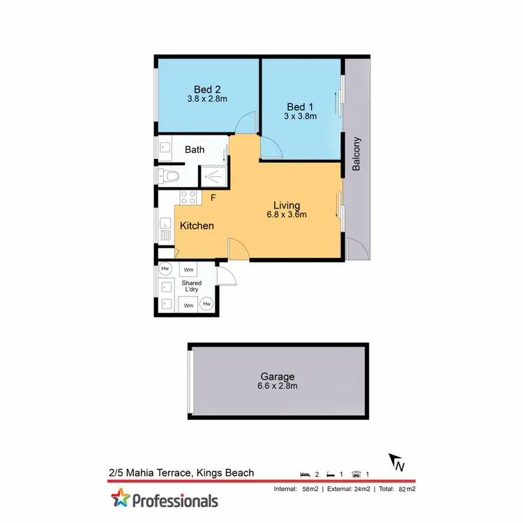 Floorplan of Homely unit listing, 2/5 Mahia Terrace, Kings Beach QLD 4551