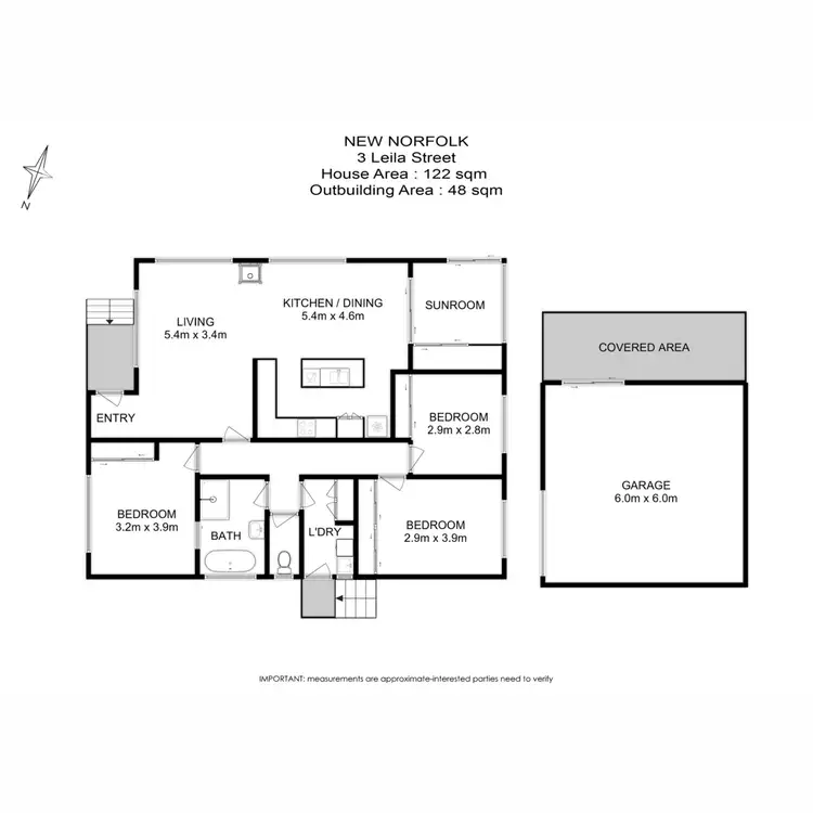 Floorplan of Homely house listing, 3 Leila Street, New Norfolk TAS 7140