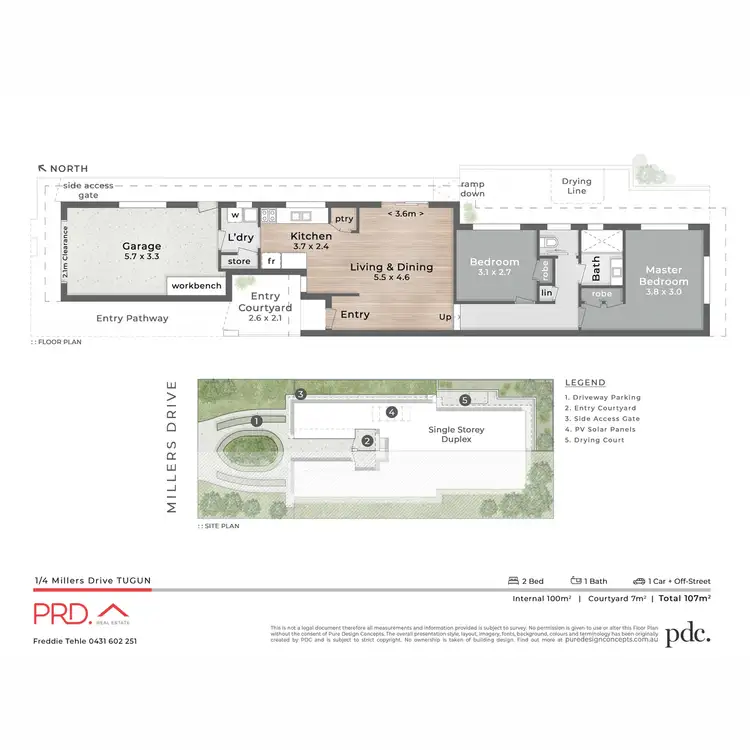 Floorplan of Homely semi-detached listing, 1/4 Millers Drive, Tugun QLD 4224