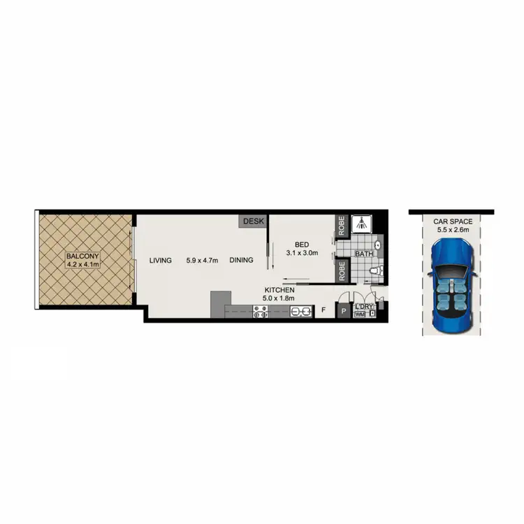 Floorplan of Homely apartment listing, 602/18 Merivale Street, South Brisbane QLD 4101
