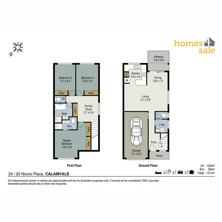 Floorplan of Homely townhouse listing, 24/20 Nicoro Place, Calamvale QLD 4116