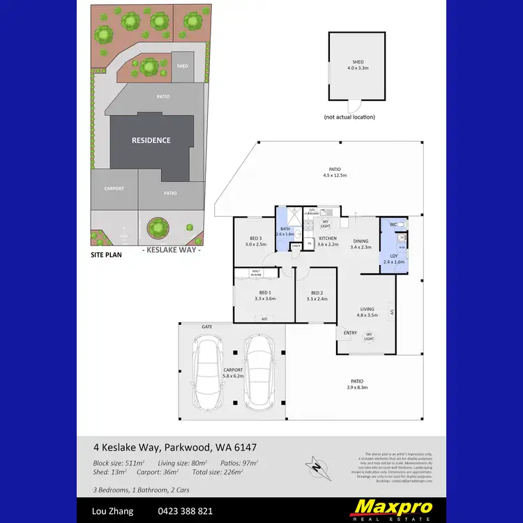 Floorplan of Homely house listing, 4 Keslake Way, Parkwood WA 6147