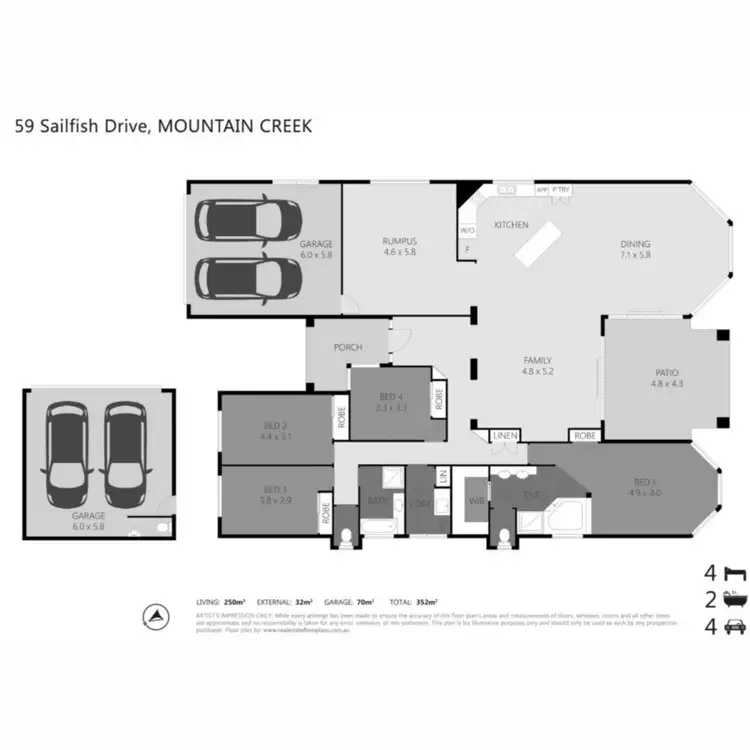 Floorplan of Homely house listing, 59 Sailfish Drive, Mountain Creek QLD 4557
